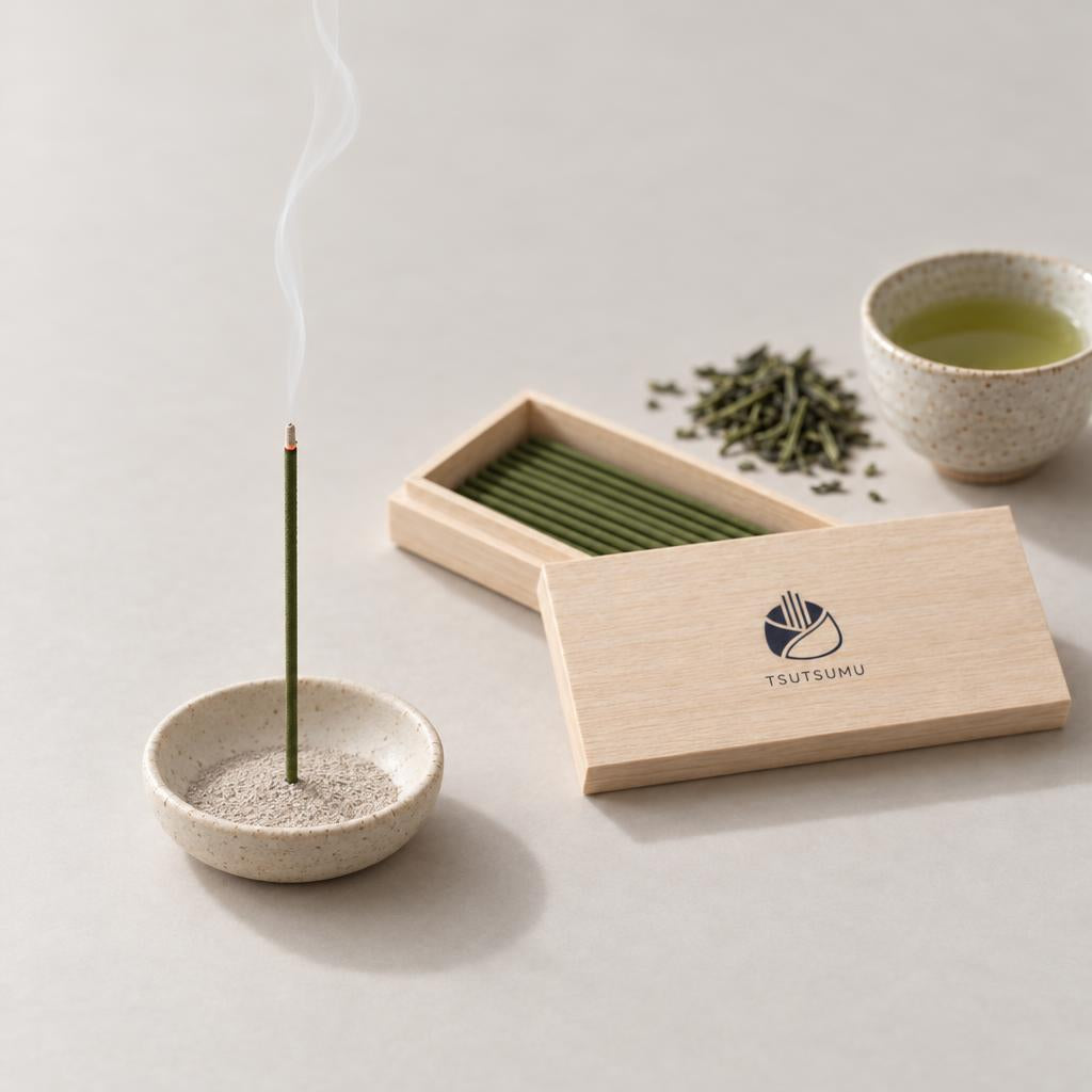 日本茶のお線香を焚いているところ